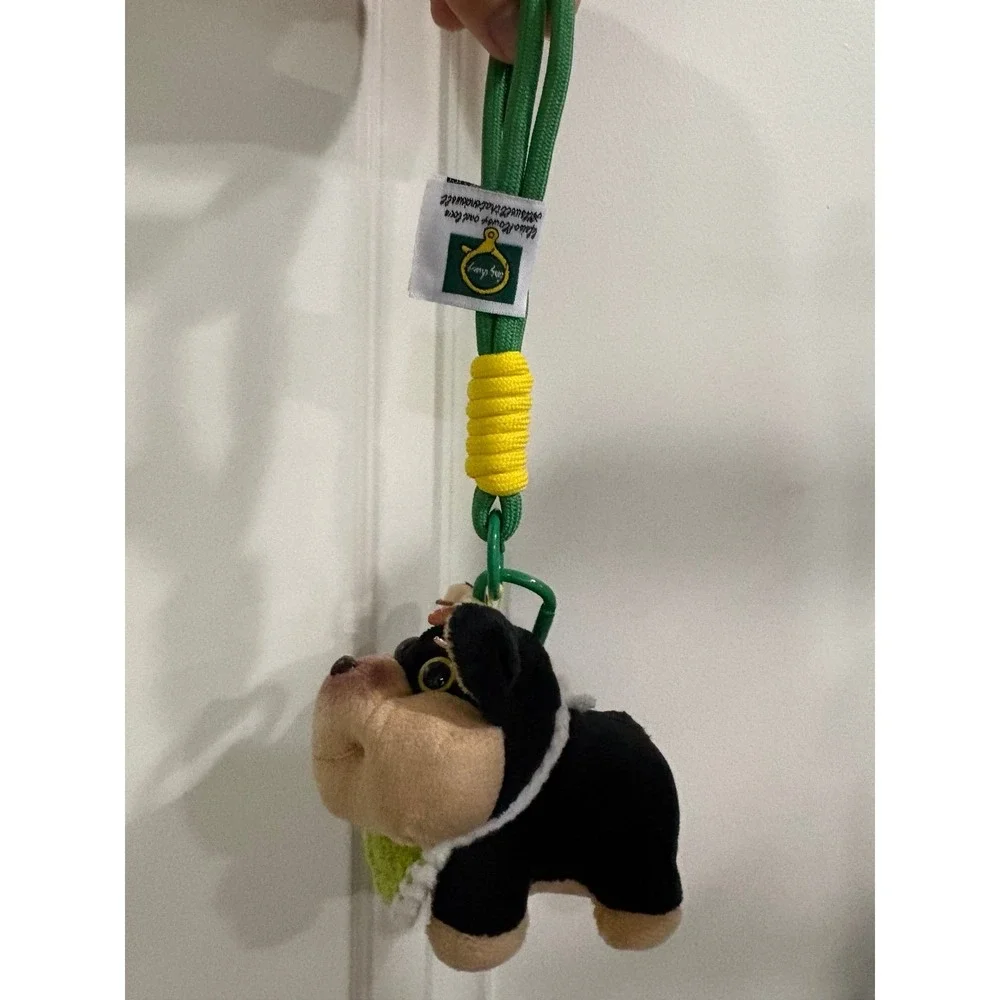 Bee Stung Dog Plush Keychain Meme Bag Charm Stuffed Animal Clip with Strap